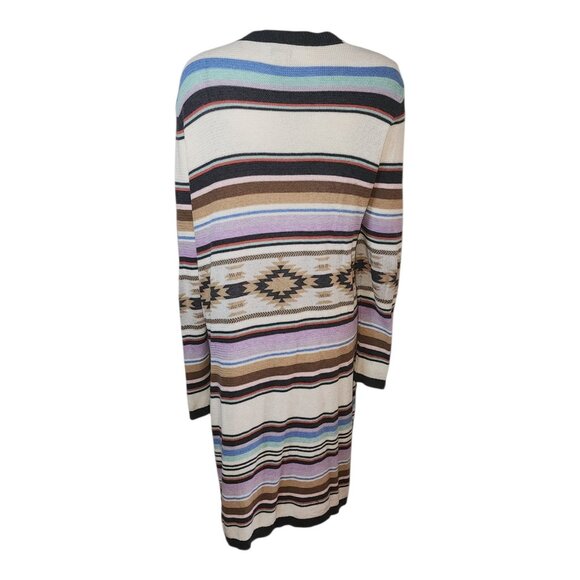 Tasha Polizzi Cardigan Sweater Womens Size XL 100% Cotton Southwest Duster Open - Picture 3 of 6